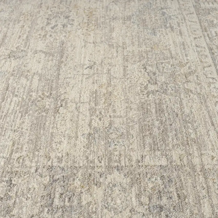 Beige And Blue Abstract Area Rug Photo 5
