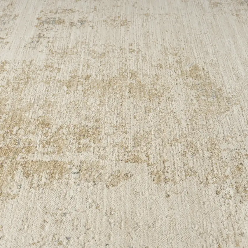 Beige And Blue Abstract Area Rug Photo 6