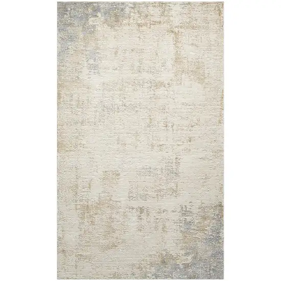 Beige And Blue Abstract Area Rug Photo 2