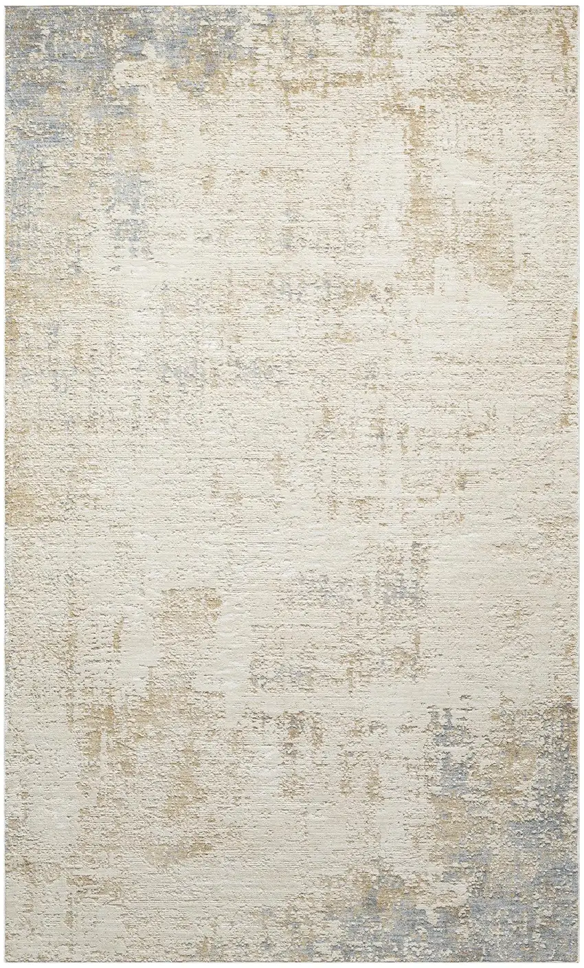 Beige And Blue Abstract Area Rug Photo 2