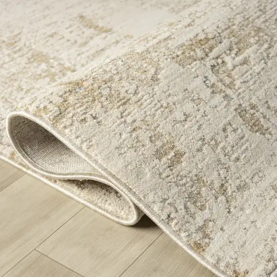 Beige And Blue Abstract Area Rug Photo 3