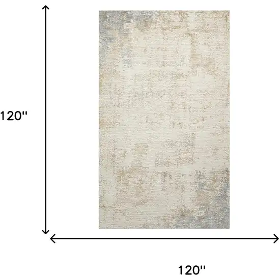 Beige And Blue Abstract Area Rug Photo 7