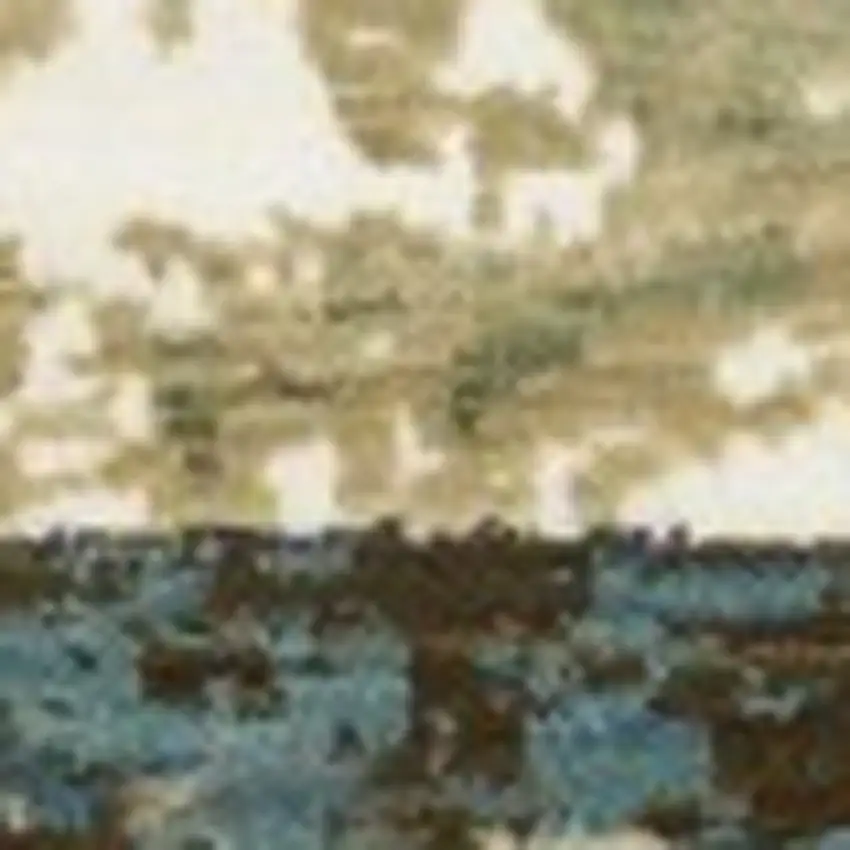 Beige And Blue Abstract Area Rug Photo 5