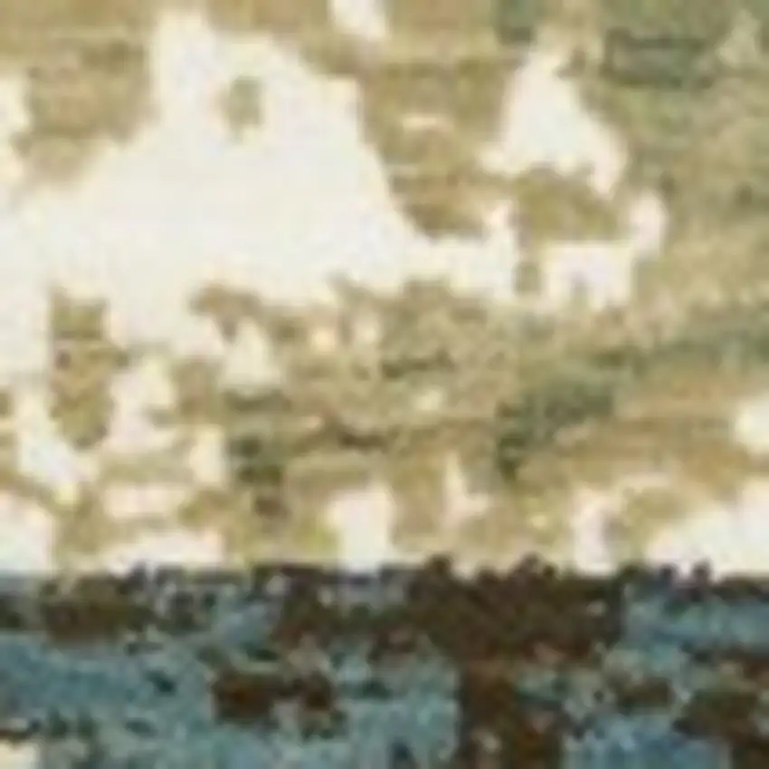 Beige And Blue Abstract Area Rug Photo 5