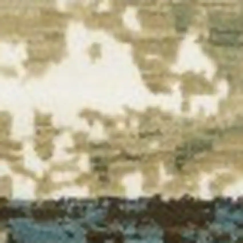 Beige And Blue Abstract Area Rug Photo 5