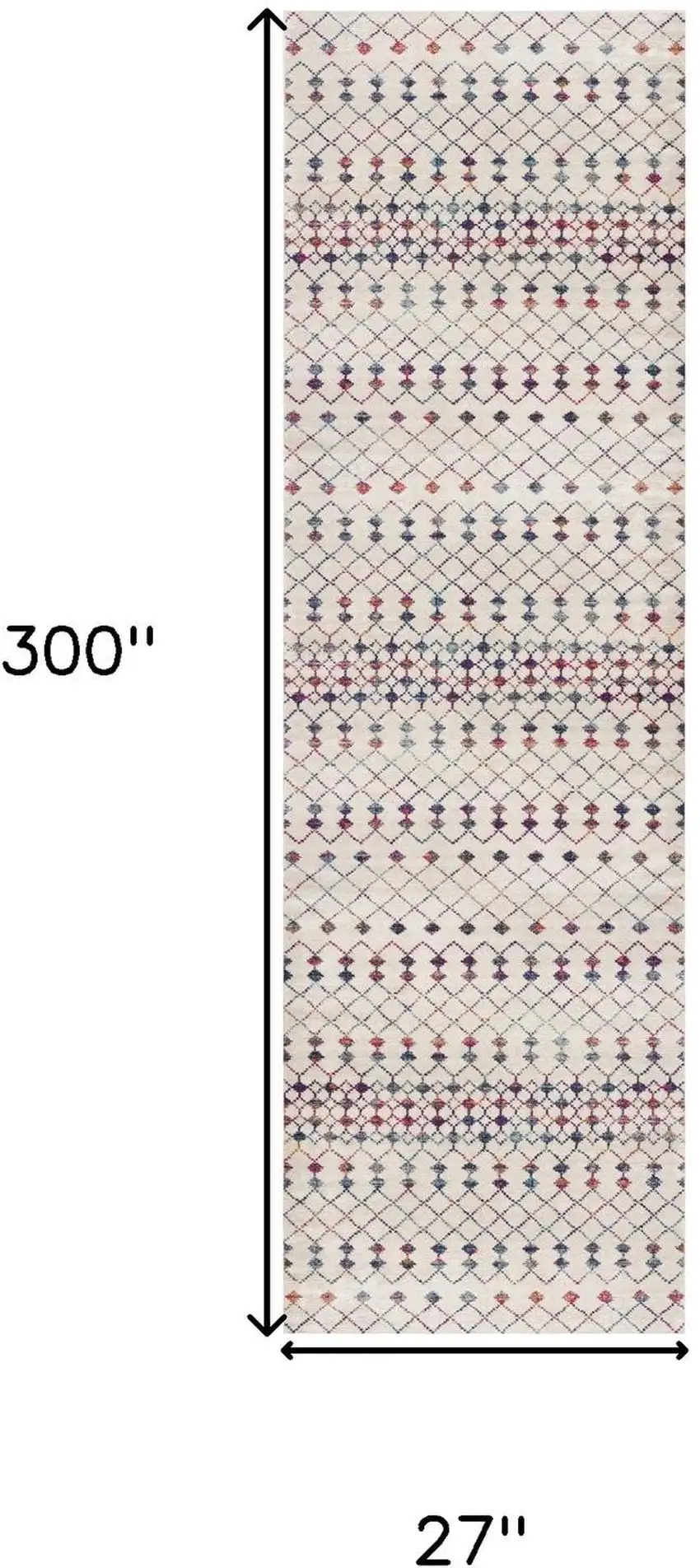 Beige And Blue Abstract Runner Rug Photo 5