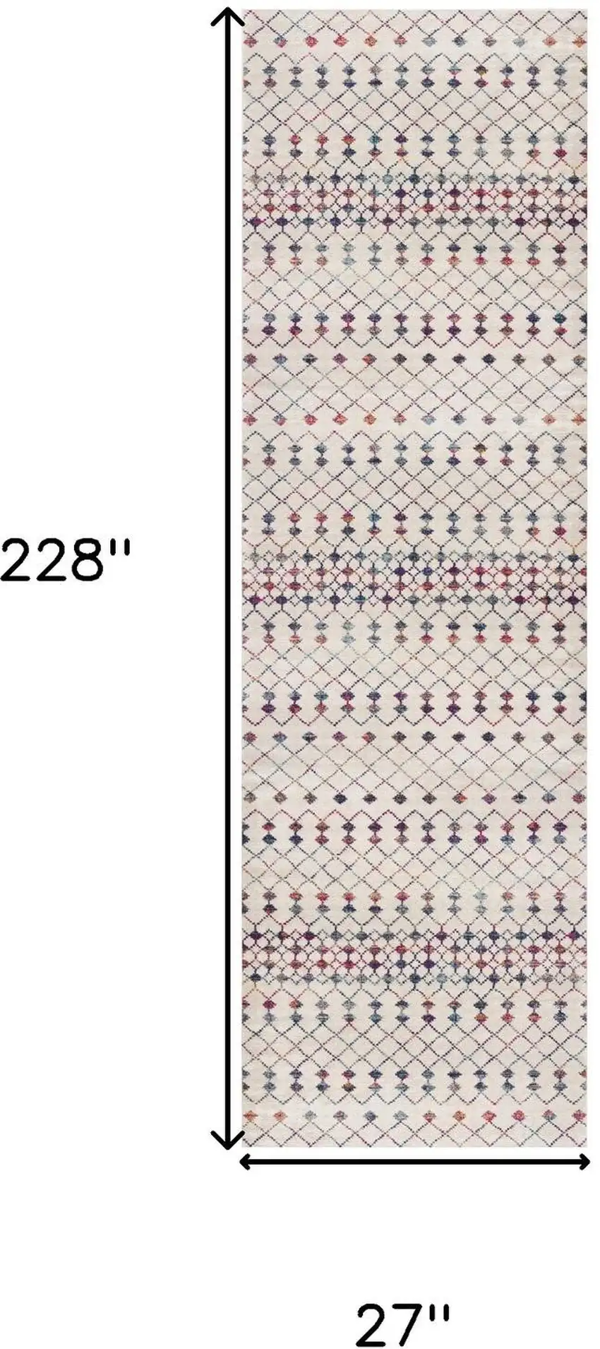 Beige And Blue Abstract Runner Rug Photo 3