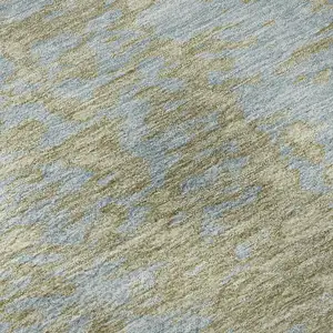 Photo of Beige And Blue Abstract Washable Area Rug With UV Protection
