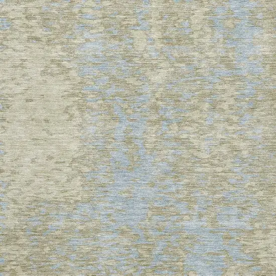 Beige And Blue Abstract Washable Area Rug With UV Protection Photo 2