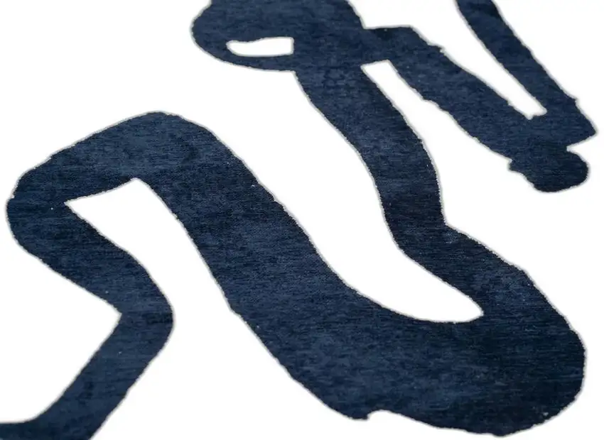 Beige And Blue Abstract Washable Area Rug With UV Protection Photo 6