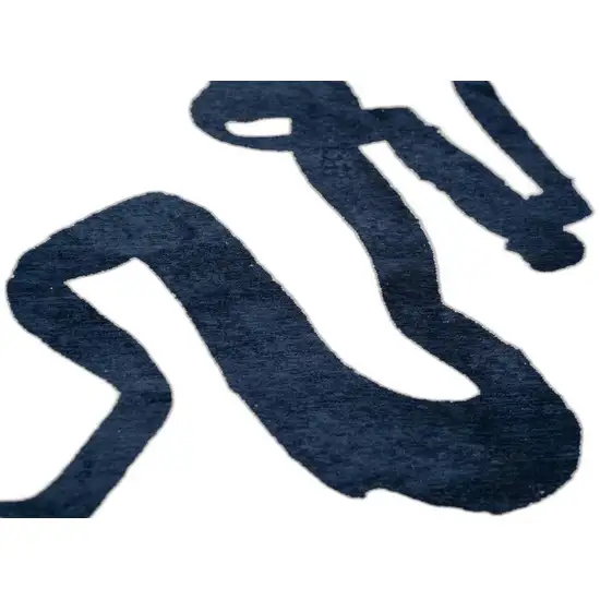 Beige And Blue Abstract Washable Area Rug With UV Protection Photo 7