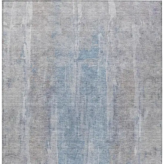 Beige And Blue Abstract Washable Indoor Outdoor Area Rug Photo 6
