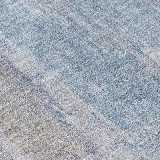 Beige And Blue Abstract Washable Indoor Outdoor Area Rug Photo 7