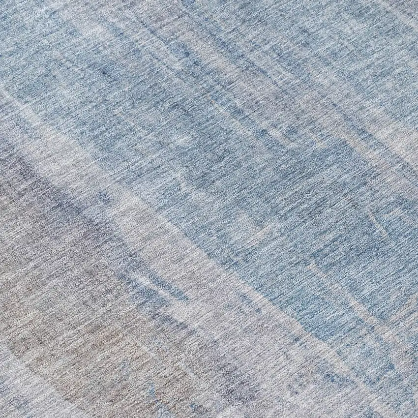 Beige And Blue Abstract Washable Indoor Outdoor Area Rug Photo 7
