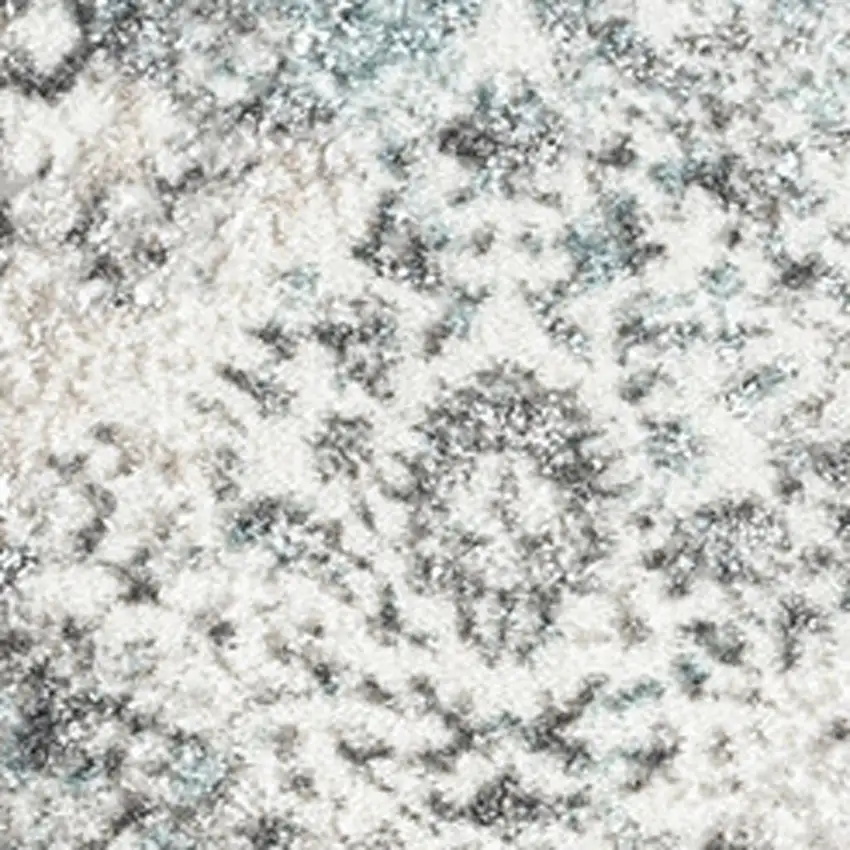 Beige And Blue Damask Area Rug Photo 3