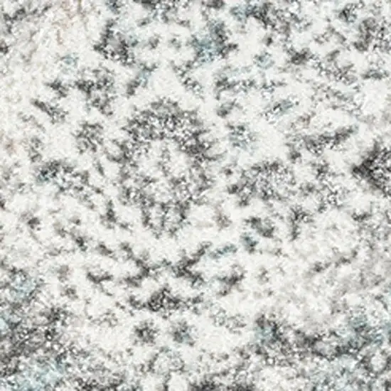 Beige And Blue Damask Area Rug Photo 8