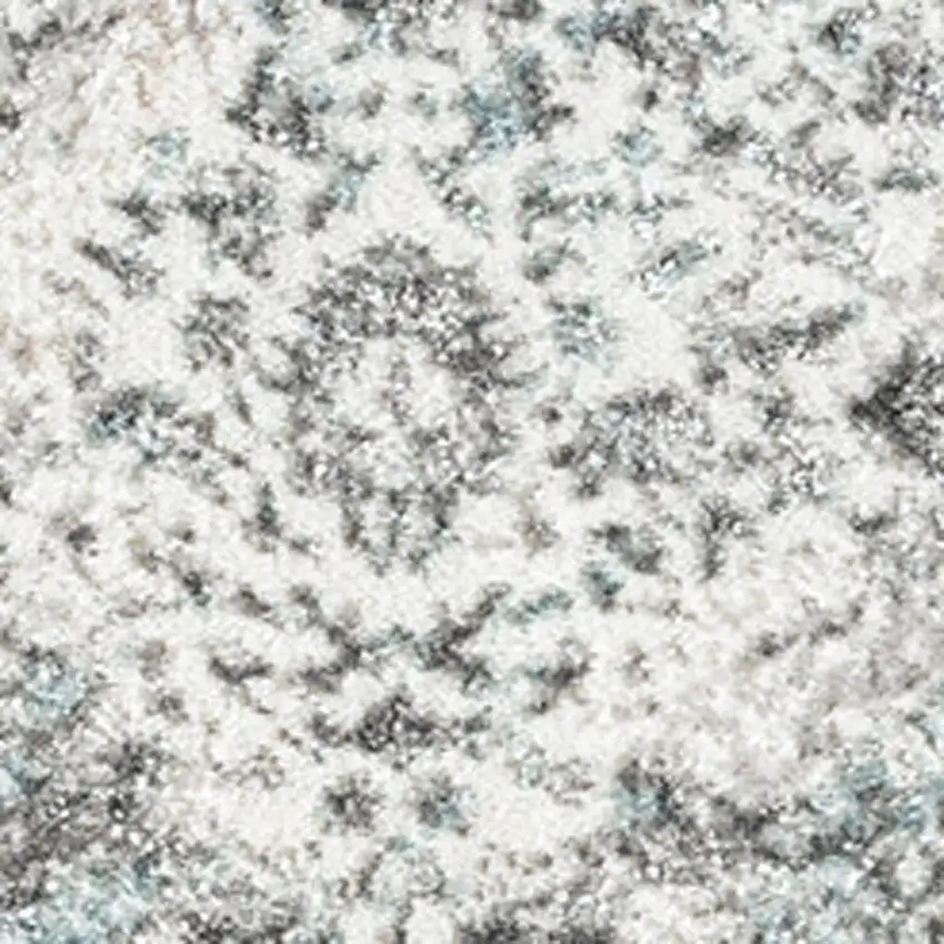 Beige And Blue Damask Area Rug Photo 8