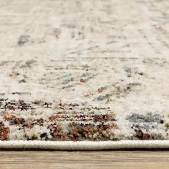 Beige And Blue Geometric Area Rug Photo 4