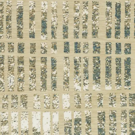 Beige And Blue Geometric Area Rug Photo 7