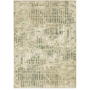 Photo of Beige And Blue Geometric Area Rug