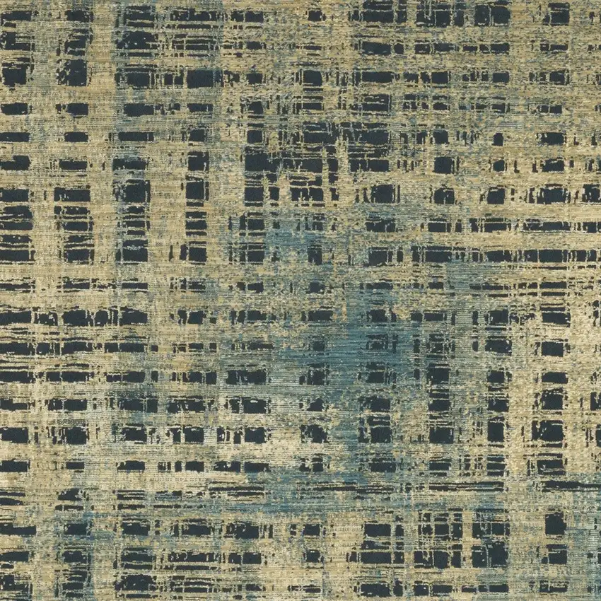 Beige And Blue Geometric Area Rug Photo 8