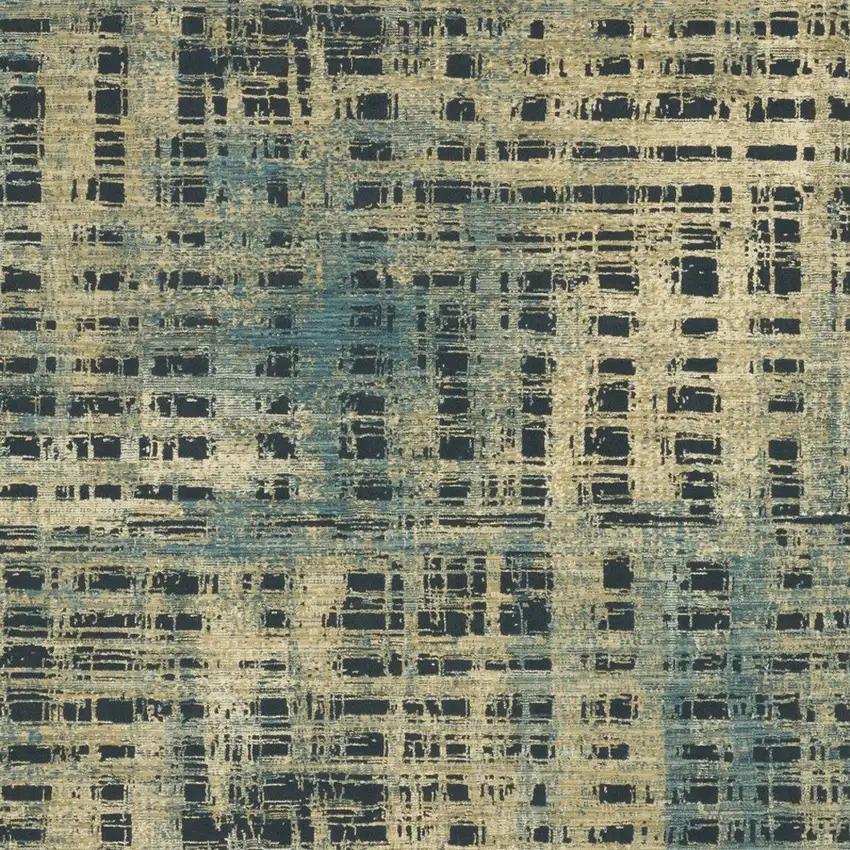 Beige And Blue Geometric Area Rug Photo 8