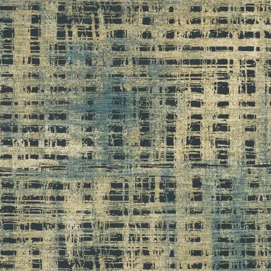 Beige And Blue Geometric Area Rug Photo 8