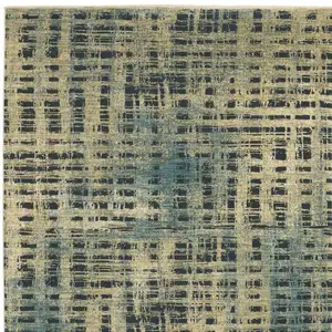 Photo of Beige And Blue Geometric Area Rug