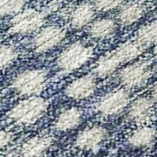 Beige And Blue Geometric Washable Indoor Outdoor Area Rug Photo 3