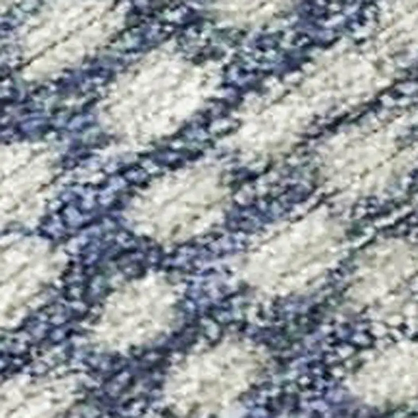 Beige And Blue Geometric Washable Indoor Outdoor Area Rug Photo 3