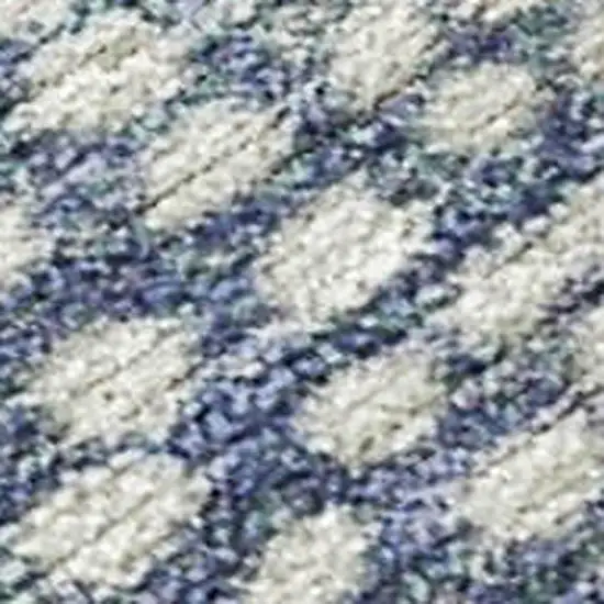 Beige And Blue Geometric Washable Indoor Outdoor Area Rug Photo 3