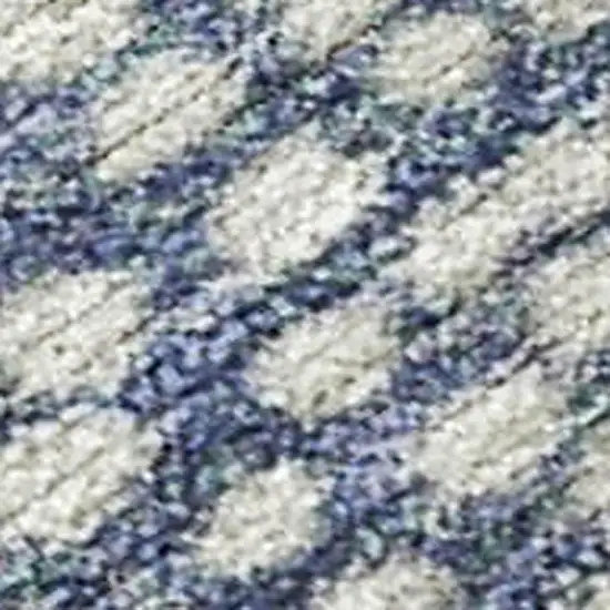 Beige And Blue Geometric Washable Indoor Outdoor Area Rug Photo 3