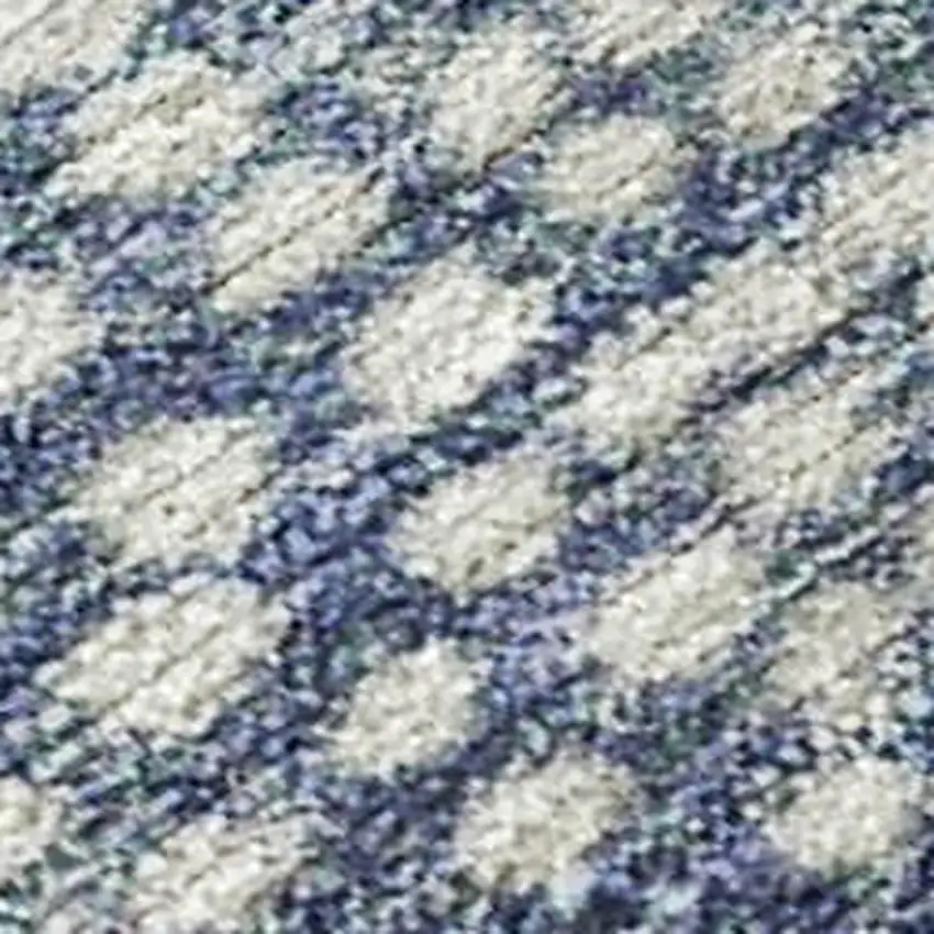 Beige And Blue Geometric Washable Indoor Outdoor Area Rug Photo 4
