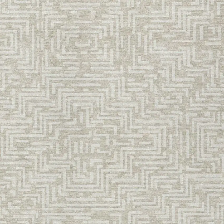 Beige And Blue Geometric Washable Indoor Outdoor Area Rug Photo 5