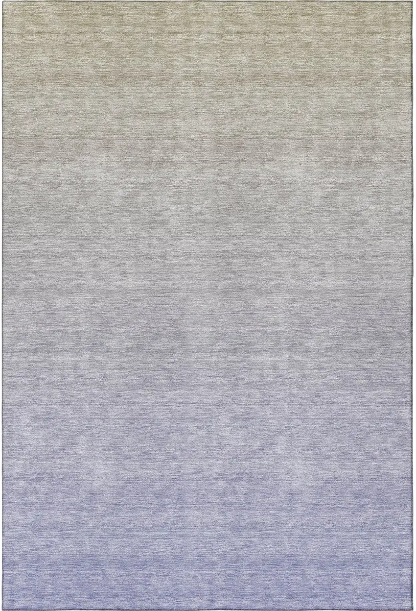 Beige And Blue Ombre Washable Area Rug With UV Protection Photo 3