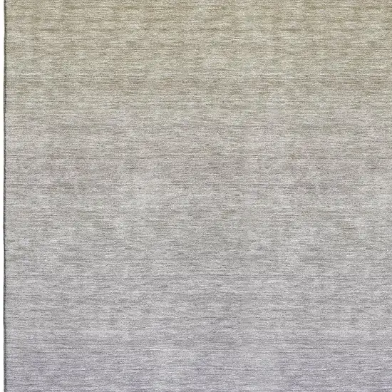 Beige And Blue Ombre Washable Area Rug With UV Protection Photo 3