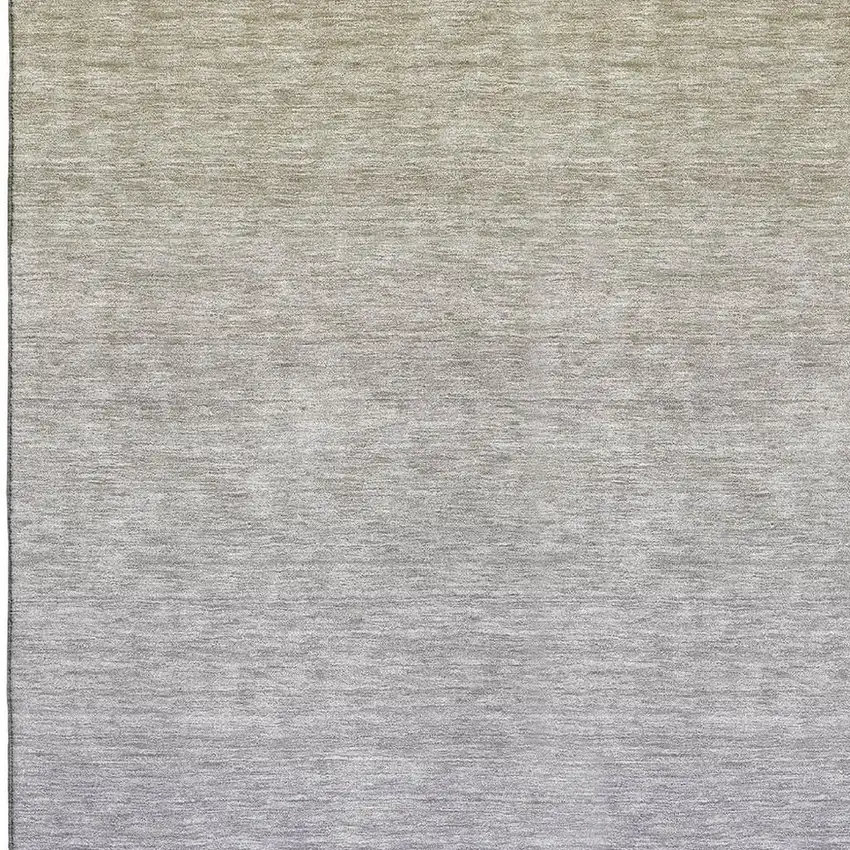 Beige And Blue Ombre Washable Area Rug With UV Protection Photo 3