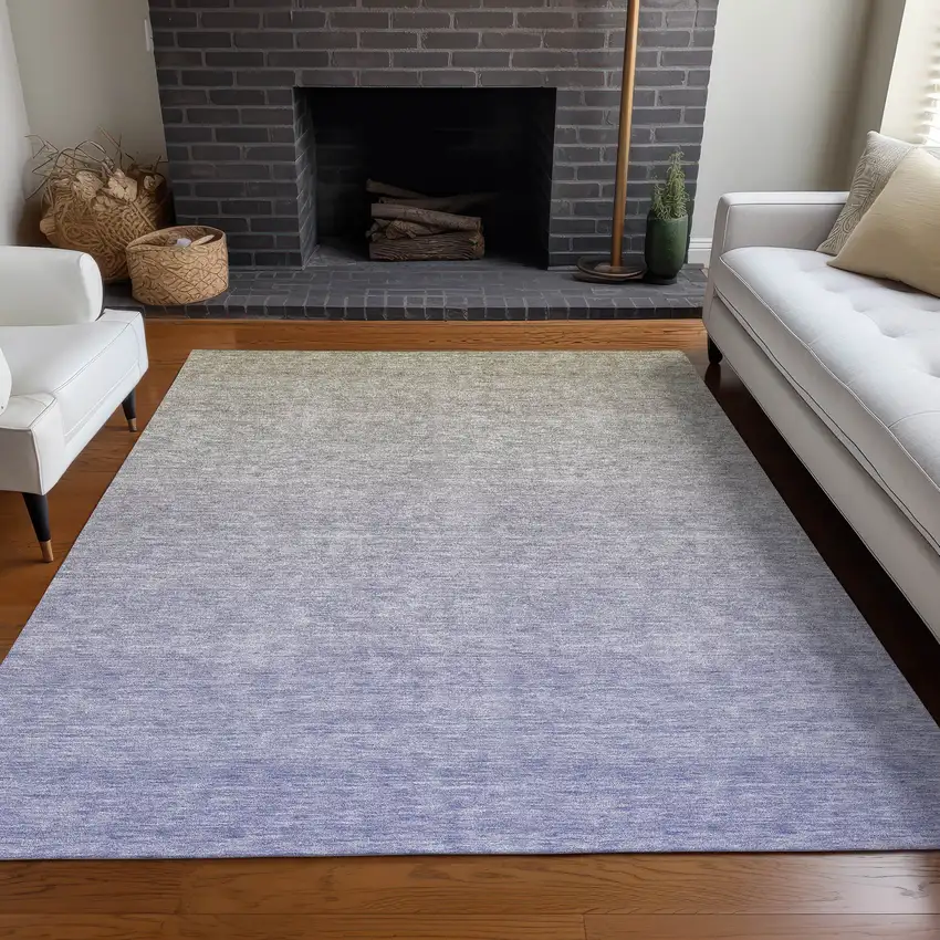 Beige And Blue Ombre Washable Area Rug With UV Protection Photo 5