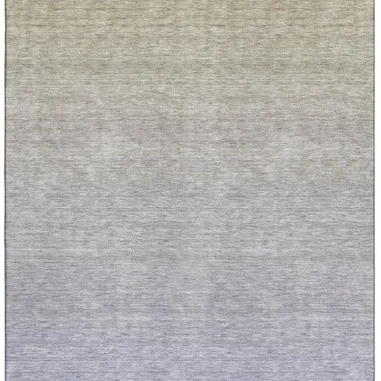 Beige And Blue Ombre Washable Area Rug With UV Protection Photo 4