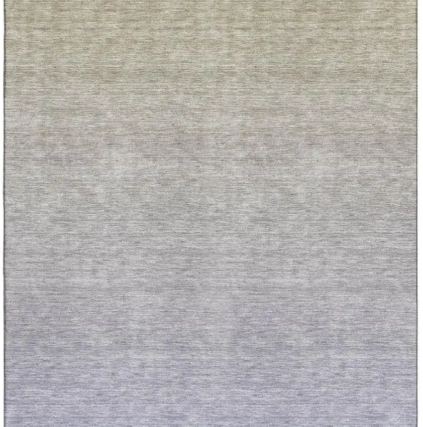 Beige And Blue Ombre Washable Area Rug With UV Protection Photo 4
