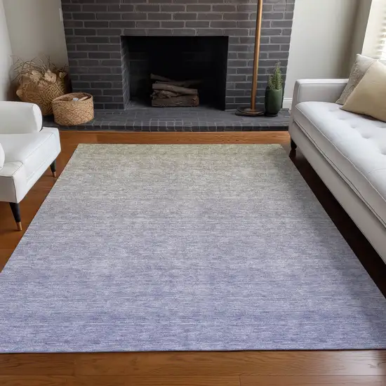 Beige And Blue Ombre Washable Area Rug With UV Protection Photo 5