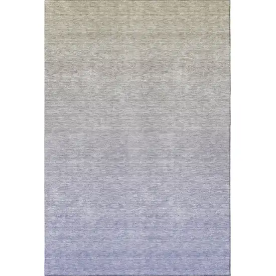 Beige And Blue Ombre Washable Area Rug With UV Protection Photo 4