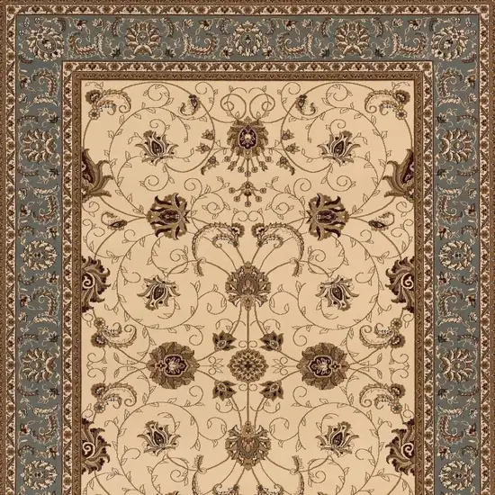 Beige And Blue Oriental Area Rug Photo 4