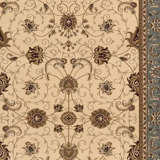Beige And Blue Oriental Area Rug Photo 3