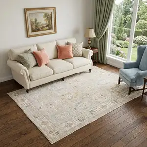 Photo of Beige And Blue Oriental Area Rug