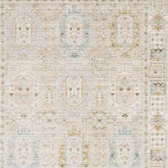 Beige And Blue Oriental Area Rug Photo 3