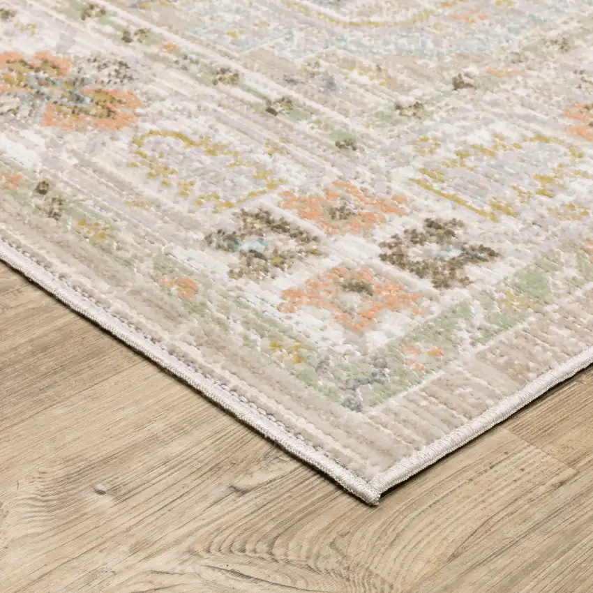 Beige And Blue Oriental Area Rug Photo 7