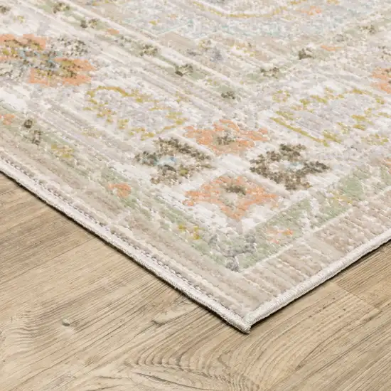 Beige And Blue Oriental Area Rug Photo 7