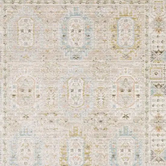 Beige And Blue Oriental Area Rug Photo 3