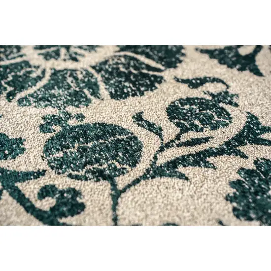 Beige And Blue Tribal Washable Area Rug With UV Protection Photo 9